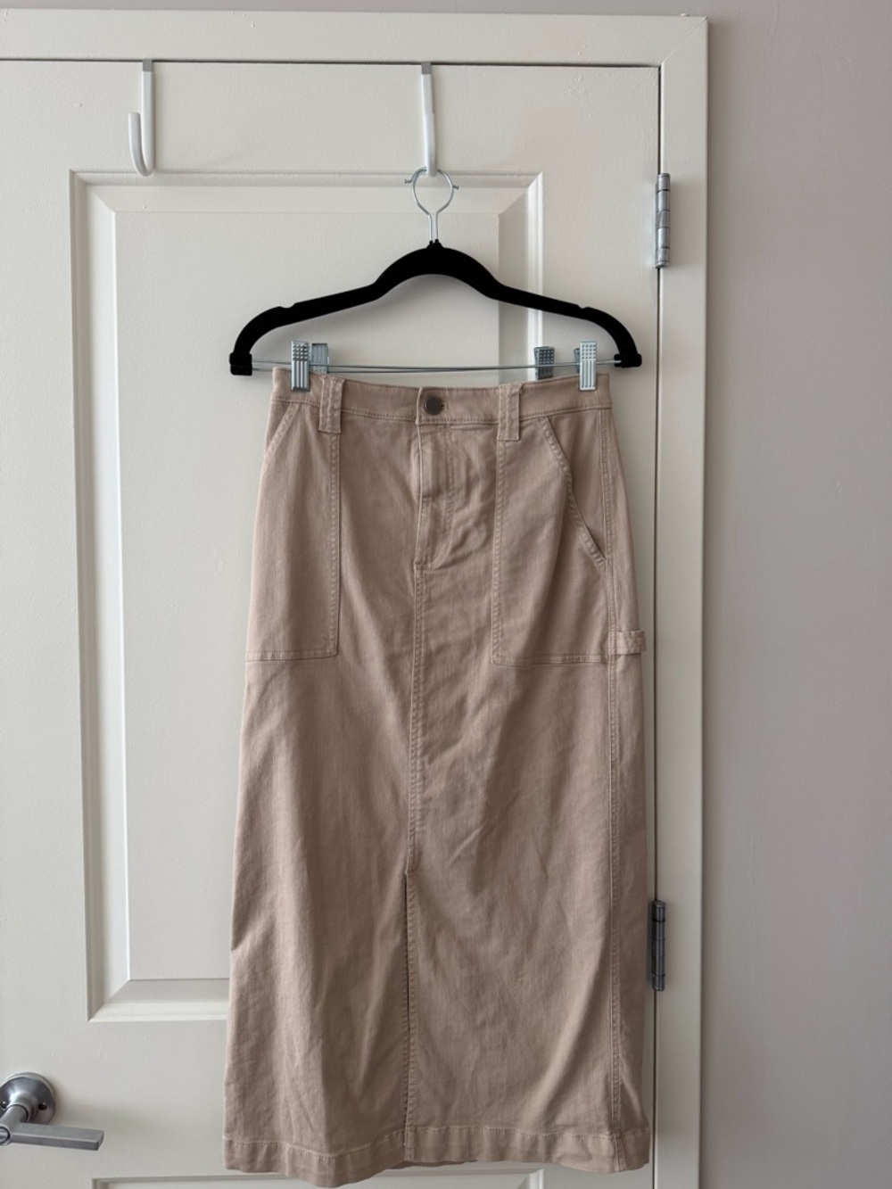 Cargo denim maxi skirt